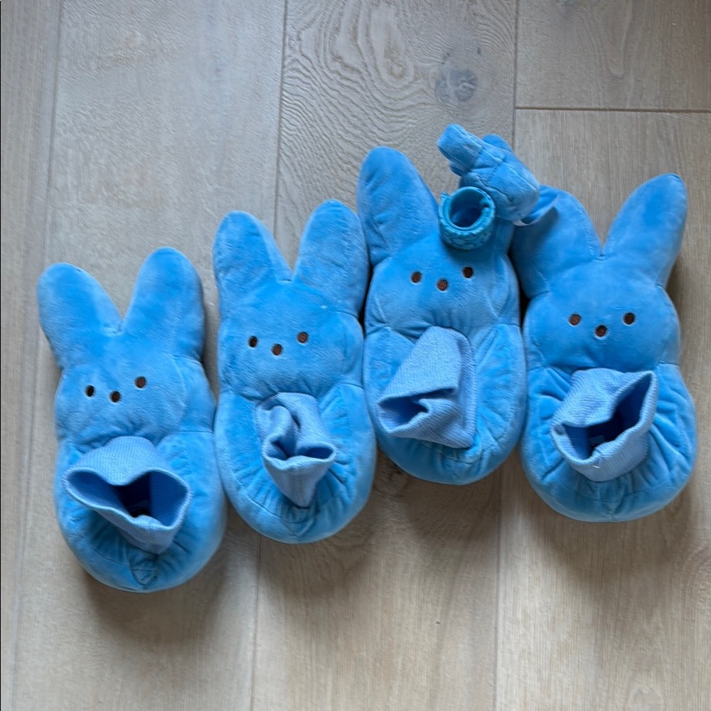 2 pairs of kids Peeps SLIPPERS, worn once